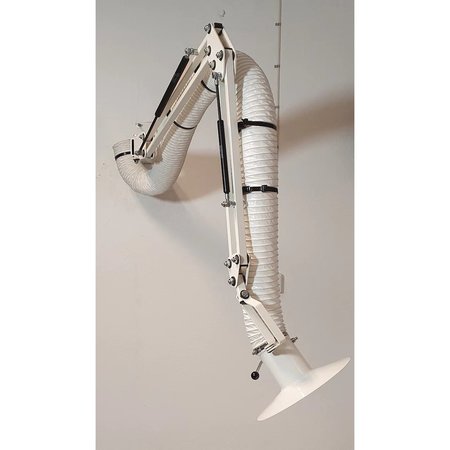 LEV-CO 10' ACID extractor arm c/w 6.3"diameter hose, 150 degrees flared capture hood and wall bracket ACID-ARM-H150-160-3000